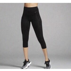 NEW Nike Go Firm Support High Waisted Cropped Legging Women Xsmall Black DQ5881